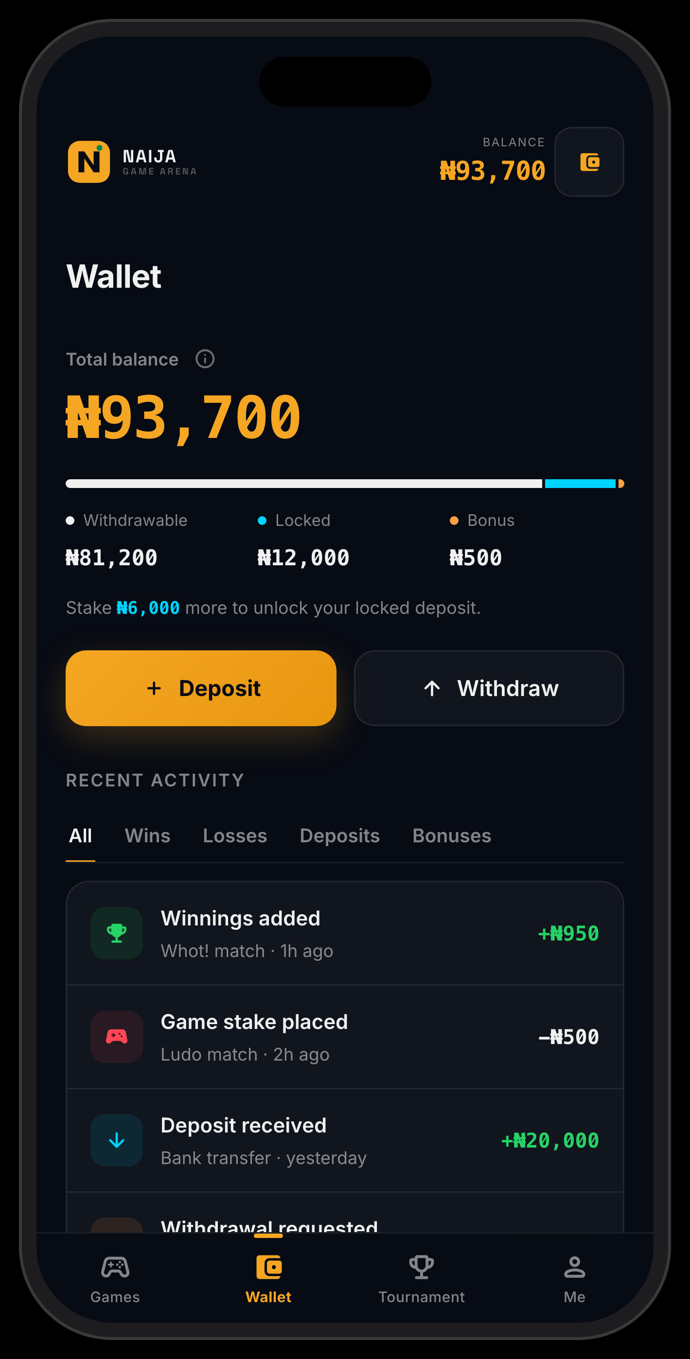 Wallet & Withdraw